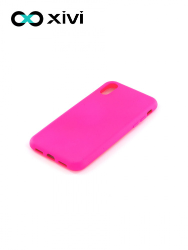 Накладка задняя Xivi для APPLE iPhone X XS, Silicon Case, силикон, матовая, №33, цвет розовый 3
