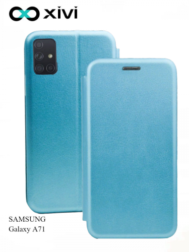 Чехол-книжка Xivi для SAMSUNG Galaxy A71, Fashion Case, на магните, экокожа, цвет голубой 1