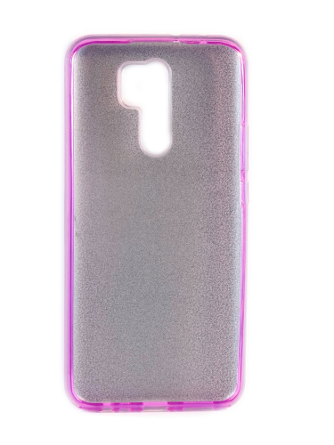 Накладка задняя для XIAOMI Redmi 9, силикон, блёстки, цвет: сиреневый