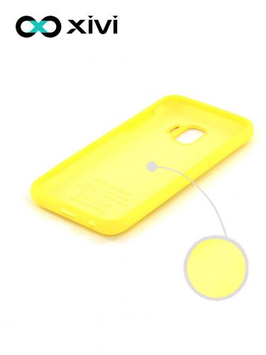 Накладка задняя Xivi для SAMSUNG Galaxy J2 CORE J260, Silicon Case, силикон, матовая, №41, цвет жёлтый 2