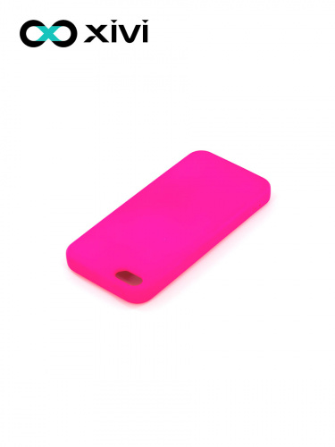 Накладка задняя Xivi для APPLE iPhone 5 5S SE, Silicon Case, силикон, матовая, №64, цвет фуксия 4