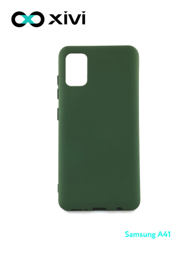 Накладка задняя Xivi для SAMSUNG Galaxy A41, Silicon Case, силикон, матовая, №59, цвет темно-зеленый 1