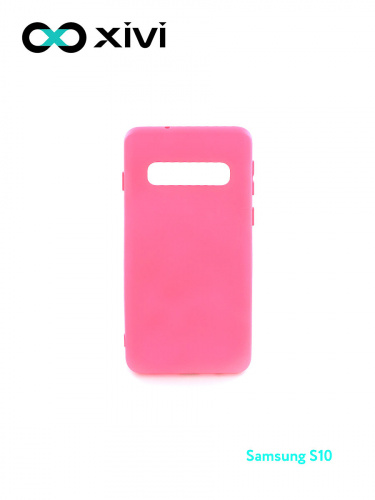 Накладка задняя Xivi для SAMSUNG  Galaxy S10, Silicon Case, силикон, матовая, №33, цвет розовый 1
