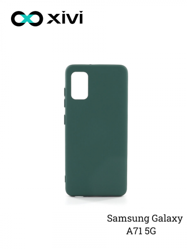 Накладка задняя Xivi для SAMSUNG Galaxy A71 5G, Silicon Case, силикон, матовая, №46, цвет изумрудный 1