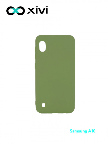 Накладка задняя Xivi для SAMSUNG Galaxy A10 A105, Silicon Case, силикон, матовая, №57, цвет зелёный 1
