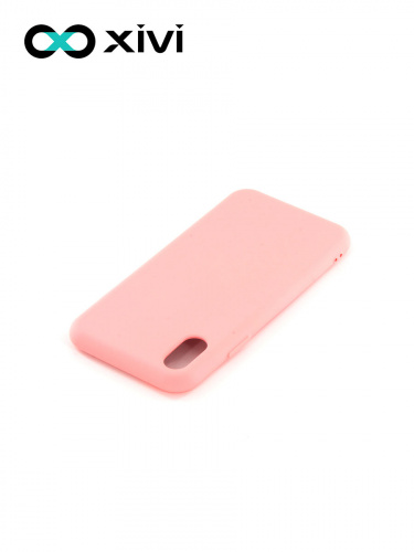Накладка задняя Xivi для APPLE iPhone X XS, Silicon Case, силикон, матовая, №19, цвет розовый 4