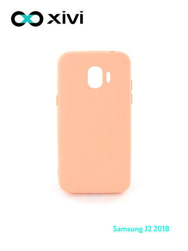 Накладка задняя Xivi для SAMSUNG Galaxy J2 2018 J250G, Silicon Case, силикон, матовая, №39, цвет бежевый 1