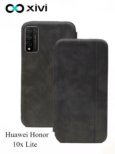 Чехол-книжка Xivi для HUAWEI Honor 10x Lite, Premium Line, вертикальный шов, на магните, экокожа, цвет серый 6