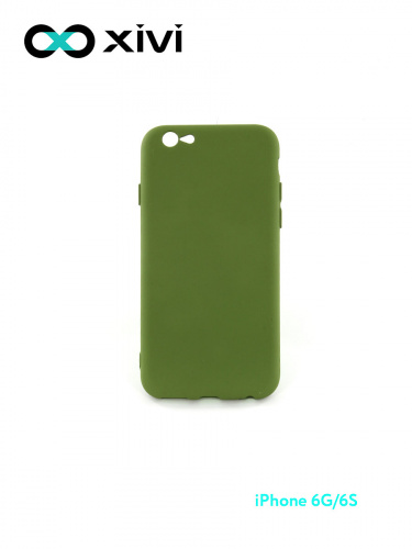 Накладка задняя Xivi для APPLE iPhone 6 6S (4.7), Silicon Case, силикон, матовая, №57, цвет зелёный 10
