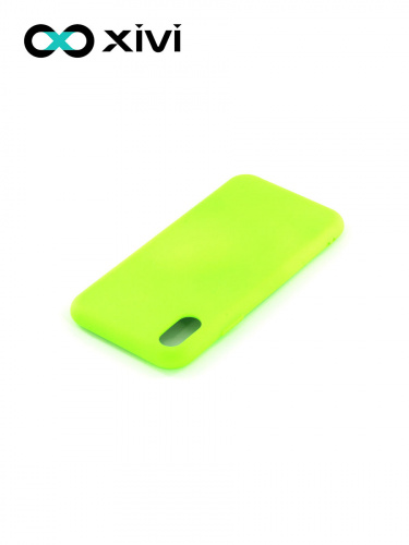 Накладка задняя Xivi для APPLE iPhone X XS, Silicon Case, силикон, матовая, №61, цвет салатовый 4