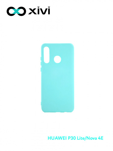 Накладка задняя Xivi для HUAWEI P30 Lite Nova 4E, Silicon Case, силикон, матовая, №8, цвет голубой 1