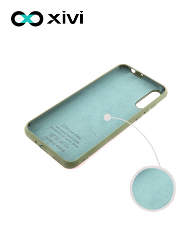 Накладка задняя Xivi для HUAWEI Y8P 2020 P SMART S, Silicon Case, силикон, матовая, №59, цвет темно-зеленый 2