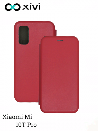 Чехол-книжка Xivi для XIAOMI MI 10T Pro, Fashion Case, на магните, экокожа, цвет красный 1