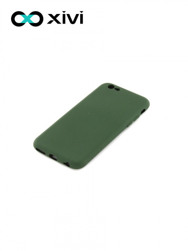Накладка задняя Xivi для APPLE iPhone 6 6S (4.7), Silicon Case, силикон, матовая, №59, цвет темно-зеленый 3