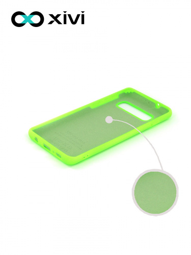 Накладка задняя Xivi для SAMSUNG  Galaxy S10, Silicon Case, силикон, матовая, №61, цвет салатовый 2