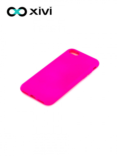 Накладка задняя Xivi для APPLE iPhone 7 8 SE2, Silicon Case, силикон, матовая, №64, цвет фуксия 3