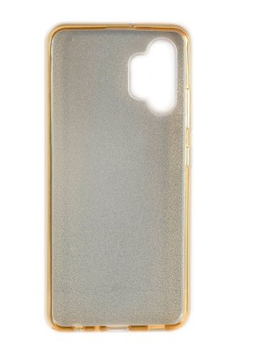 Накладка задняя для SAMSUNG Galaxy A32 4G, силикон, блёстки, цвет: золотой