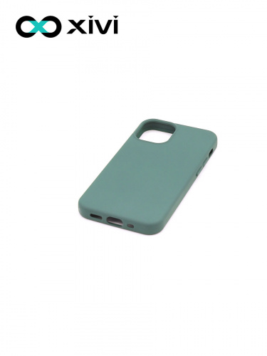 Накладка задняя Xivi для APPLE iPhone 12 5.4, Silicon Case, силикон, матовая, №46, цвет изумрудный 4
