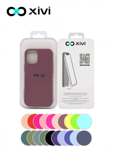Накладка задняя Xivi для APPLE iPhone 12 5.4, Silicon Case, силикон, матовая, №73, цвет винный 5