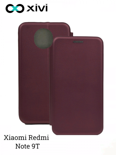 Чехол-книжка Xivi для XIAOMI REDMI NOTE 9T, Fashion Case, на магните, экокожа, цвет винный 1