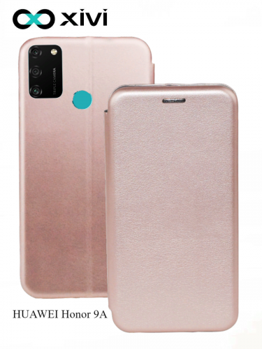 Чехол-книжка Xivi для HUAWEI Honor 9A, Fashion Case, на магните, экокожа, цвет розовое золото 1