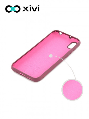 Накладка задняя Xivi для HUAWEI Y5 (2019) 8S, Silicon Case, силикон, матовая, №73, цвет винный 2