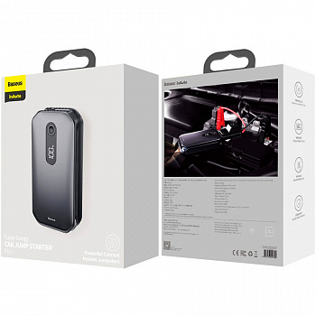 Автомобильный стартер Baseus, CRJS03-01, Super Energy Max, пластик, 12000mAh, 3A, чёрный