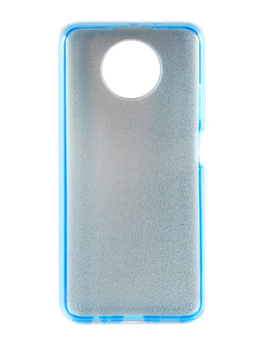 Накладка задняя для XIAOMI REDMI NOTE 9T, силикон, блёстки, цвет: голубой