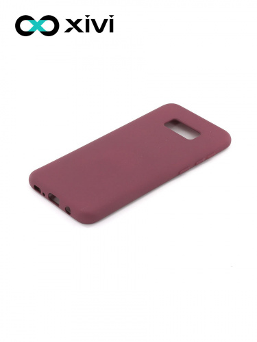 Накладка задняя Xivi для SAMSUNG Galaxy S8 Plus, Silicon Case, силикон, матовая, №73, цвет винный 3