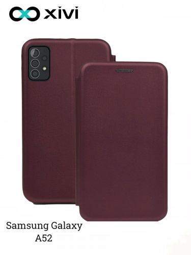 Чехол-книжка Xivi для SAMSUNG  Galaxy A52, Fashion Case, на магните, экокожа, цвет винный 1