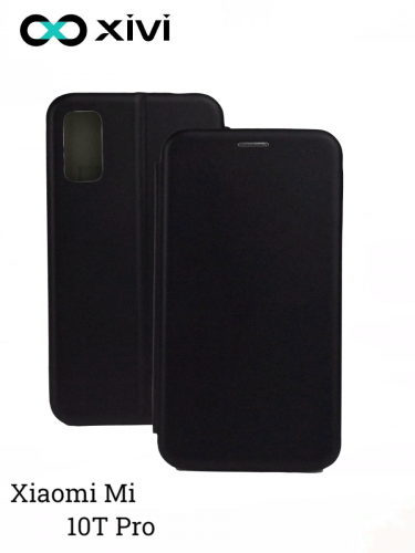 Чехол-книжка Xivi для XIAOMI MI 10T Pro, Fashion Case, на магните, экокожа, цвет чёрный 1