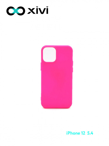 Накладка задняя Xivi для APPLE iPhone 12 5.4, Silicon Case, силикон, матовая, №64, цвет фуксия 1