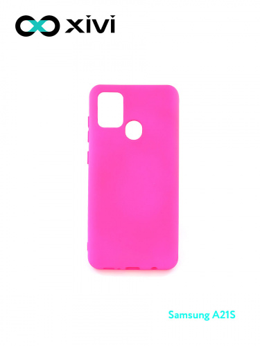 Накладка задняя Xivi для SAMSUNG Galaxy A21S, Silicon Case, силикон, матовая, №64, цвет фуксия 1