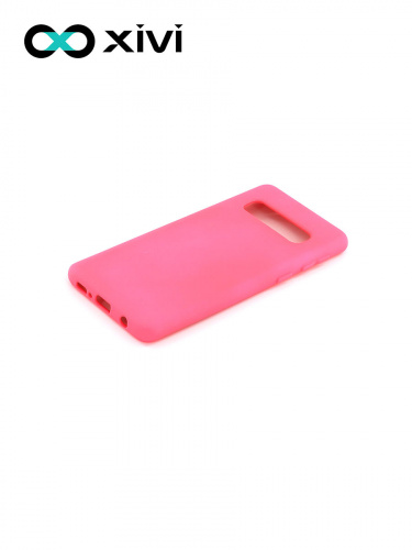Накладка задняя Xivi для SAMSUNG  Galaxy S10, Silicon Case, силикон, матовая, №64, цвет фуксия 3