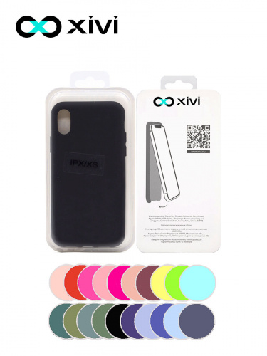 Накладка задняя Xivi для APPLE iPhone X XS, Silicon Case, силикон, матовая, №1, цвет чёрный 5