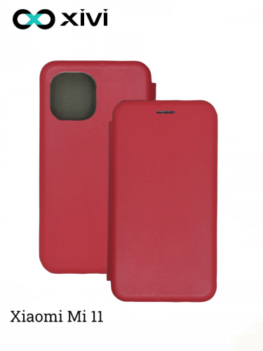 Чехол-книжка Xivi для XIAOMI MI 11, Fashion Case, на магните, экокожа, цвет красный 5