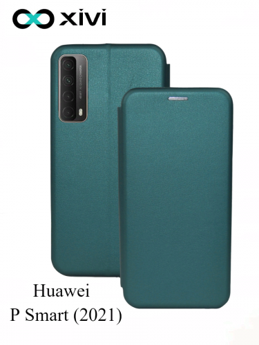 Чехол-книжка Xivi для HUAWEI P Smart (2021), Fashion Case, на магните, экокожа, цвет зелёный 6
